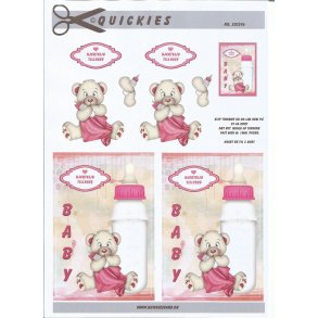 Nuttede pige bamse med klud og flaske