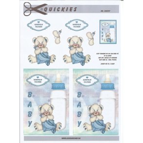 Nuttede drenge bamse med klud og flaske