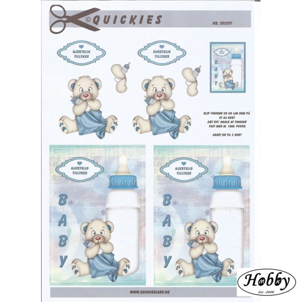 Nuttede drenge bamse med klud og flaske