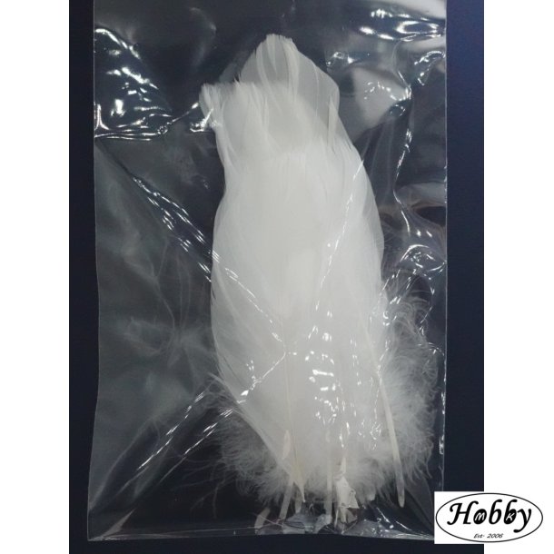 Fjer mix hvid 15 stk.