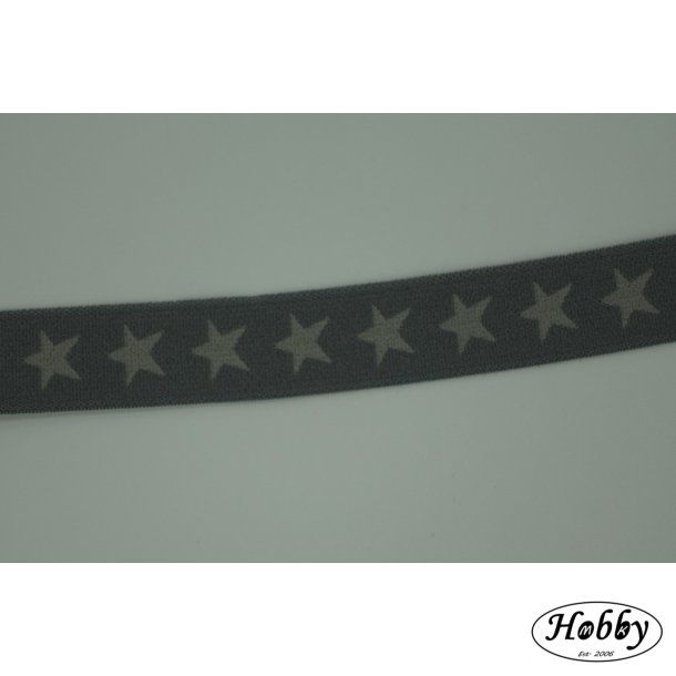 Bukse elastik gr� med stjerner