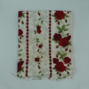 Off white med rde roser FQ