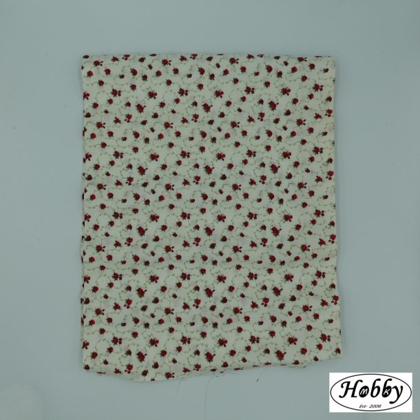 Off white med sm rde roser FQ