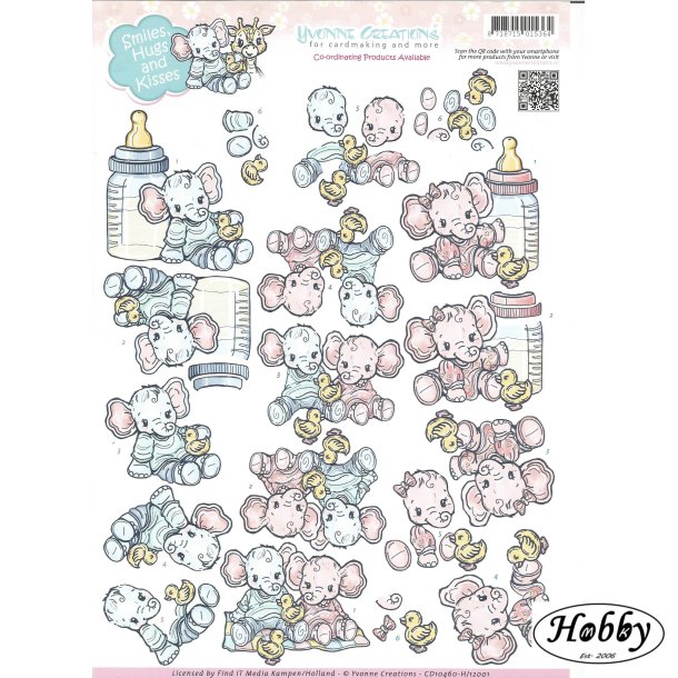 Sm� elefanter bl�/ lyser�d