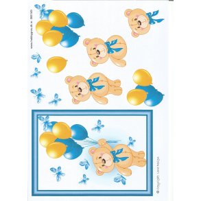 Bamse med balloner bl