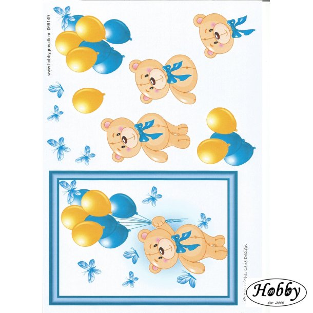 Bamse med balloner bl