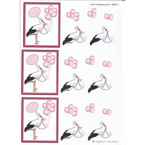 Stork med lyser�d baby