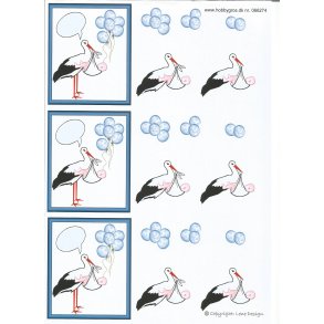 Stork med bl� baby