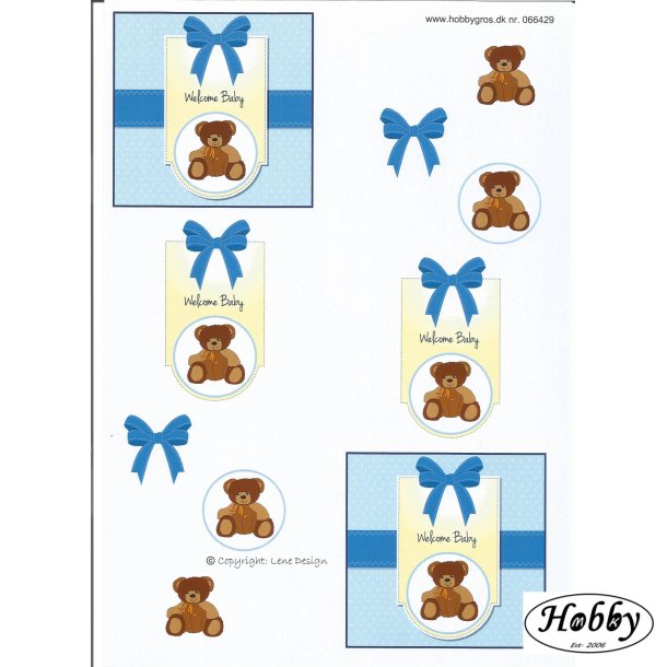 Lysebl� billede m/bamse
