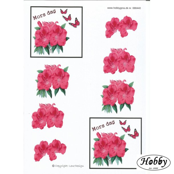 Mors dag m/ pink blomster