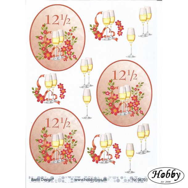 Kobber bryllup med champange glas