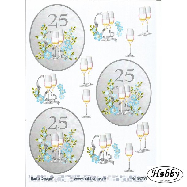 Slv bryllup med champange glas