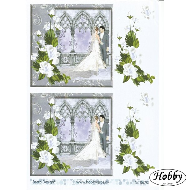 Brudepar p balkon firkantet