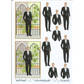 Konfirmand med grnne blade