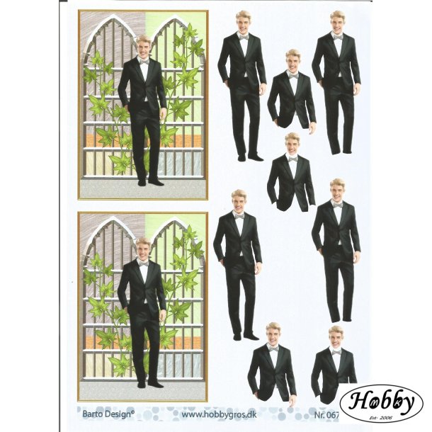 Konfirmand med grnne blade