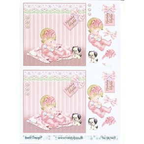 Pige p� lyser�d pude