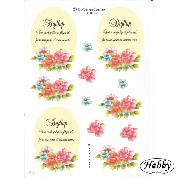 Bryllup oval med blomster