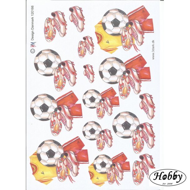 Fodbold m/ rde bukser og gul trje