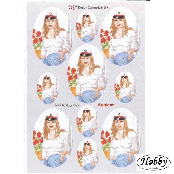 Studenter pige med rd hue