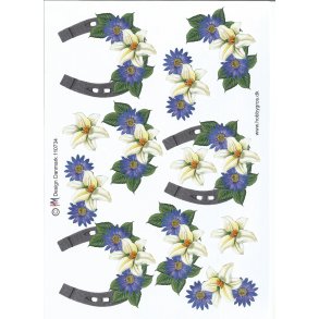 Hestesko m/ lilla blomst