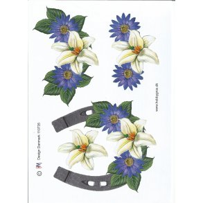 Stor hestesko m/ lilla blomst