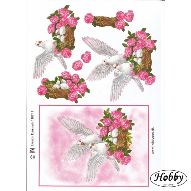 To duer med unger i rede