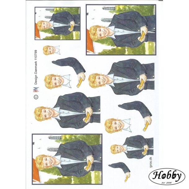 Konfirmand ved kirke lille