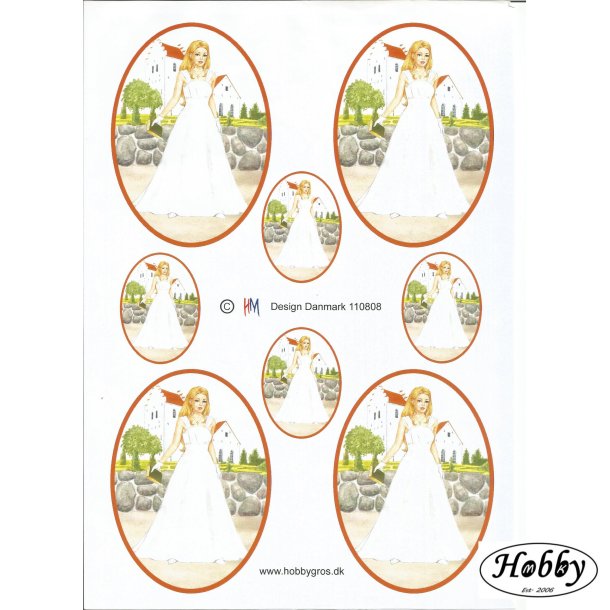 Konfirmandinde ovalt billede