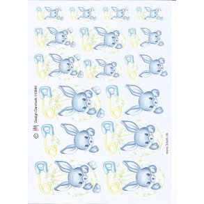 Lysebl� kanin der h�nger i ble