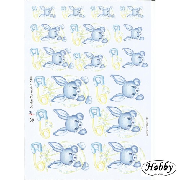 Lysebl� kanin der h�nger i ble