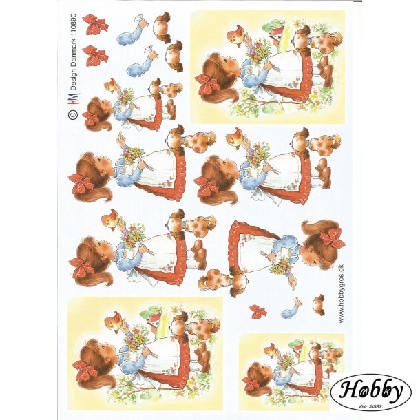 Pige M rd kjole og hund