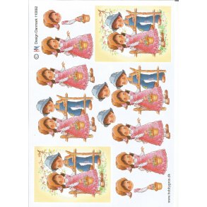 Pige og dreng ved hegn