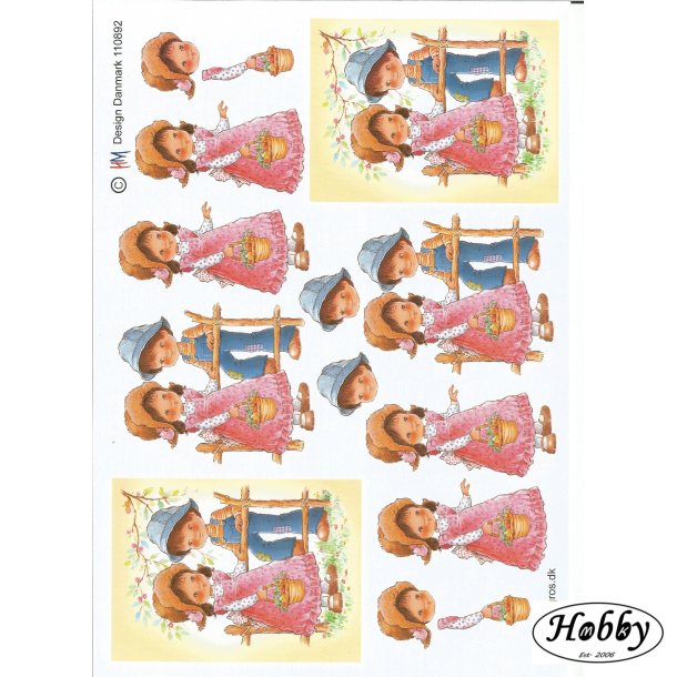 Pige og dreng ved hegn