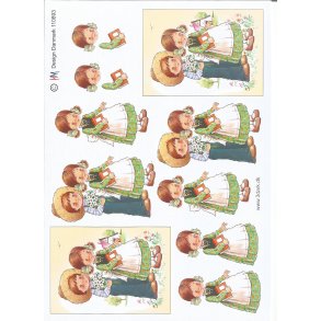 Pige og dreng i grnt tj