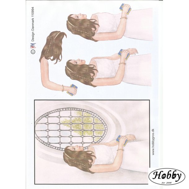 Konfirmandinde ved vindue