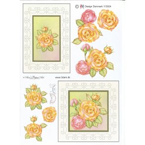 Lyserde og gule roser