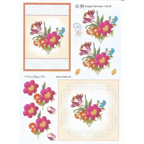 Pink farvet blomster