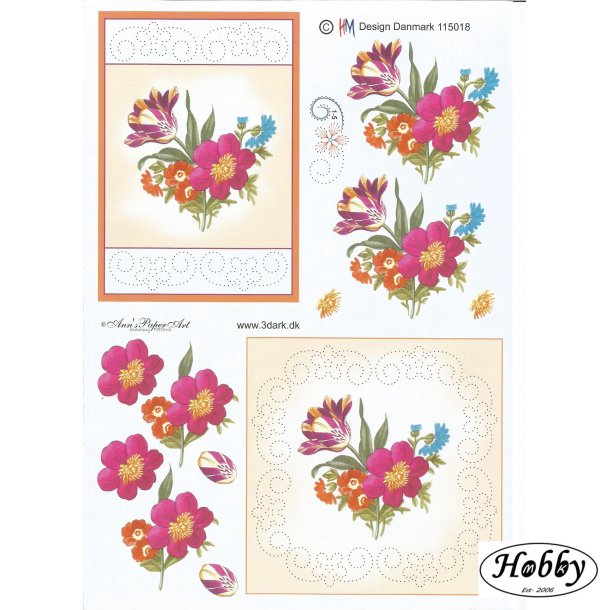 Pink farvet blomster