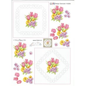 Tulipaner i buket med symotiv