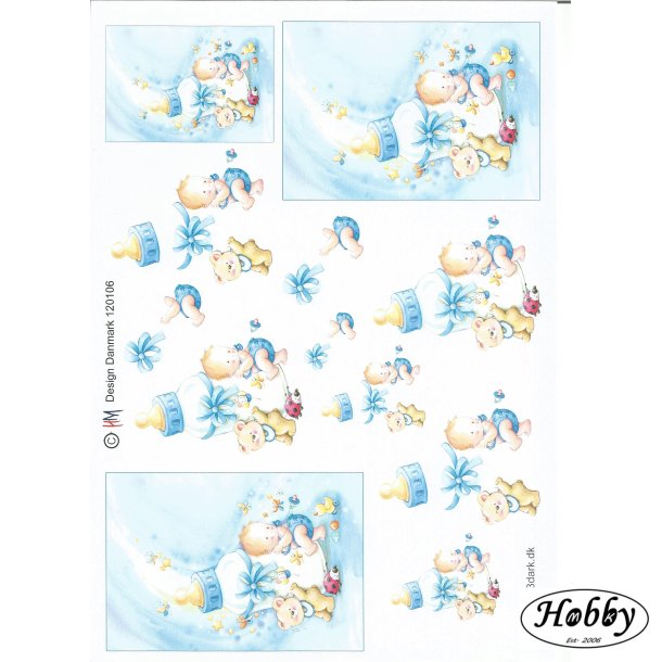Lille baby m/bamse bl�