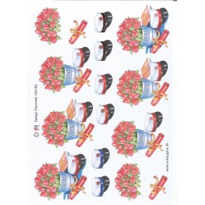 Studenterhue med blomster