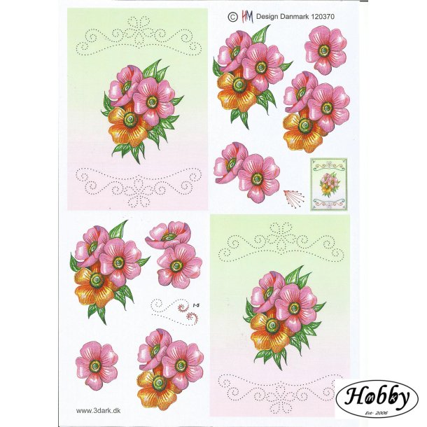 Franske anemoner sy motiv