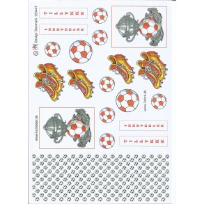 Rd fodbold med pokal