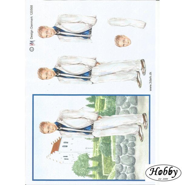 Konfirmation dreng ved kirke