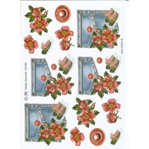 Bukselomme m/ blomster