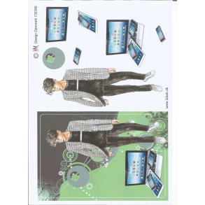 Konfirmationsdreng i gr jakke og pc