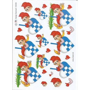 Nissedreng i flettet hjerte