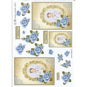 Konfirmationsdreng i ramme med roser