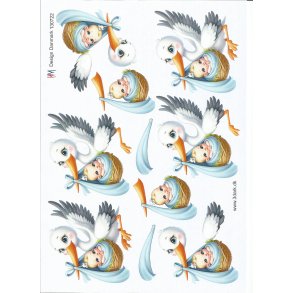 Stork med baby dreng