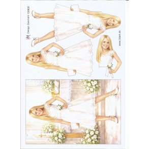 Konfirmationspige i kirke stort kort